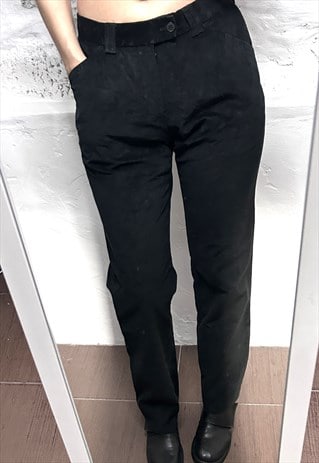 BLACK VELVET CLASSY STRAIGHT LONG TROUSERS - M