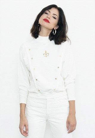 WHITE PULLOVER WITH GOLD