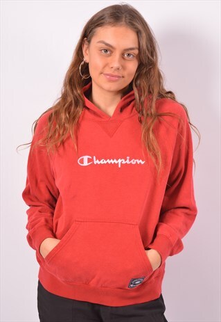 VINTAGE CHAMPION HOODIE JUMPER MAROON