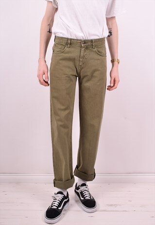 LEE MENS VINTAGE JEANS W30 L34 GREEN 90'S