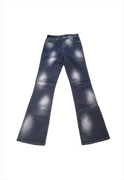 Womens Vintage Iceburg jeans blue white paint pattern