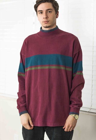 VINTAGE ROLL NECK JUMPER LOGO 90S L 19.5