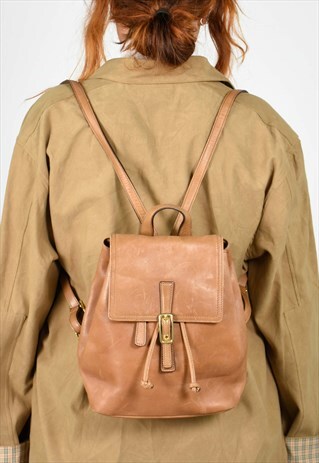 VINTAGE COACH TAN LEATHER BACKPACK