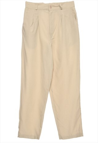 VINTAGE CREAM CLASSIC PLEATED TROUSERS - W28
