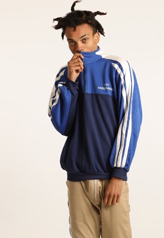 VINTAGE ADIDAS EMBROIDERED 1/4 ZIP SWEATSHIRT