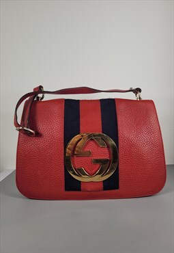 Gucci Vintage Blondie Ophidia Red leather shoulder bag