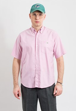Lacoste shirt in pink button down short sleeve men