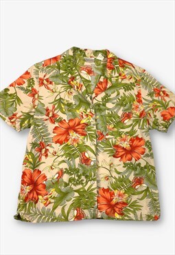 Vintage hawaiian shirt green/peach medium BV19671