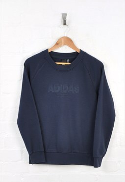 Vintage Adidas Sweater Navy Ladies Small CV11860