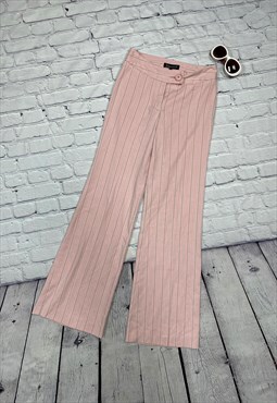 Y2K Wide Leg Striped Pink Trousers
