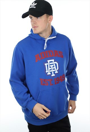 VINTAGE ADIDAS HOODIE BLUE