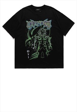 DBZ print t-shirt retro Anime tee Son Goku top in black