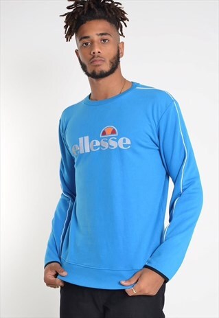 VINTAGE ELLESSE SWEATSHIRT BIG LOGO BLUE