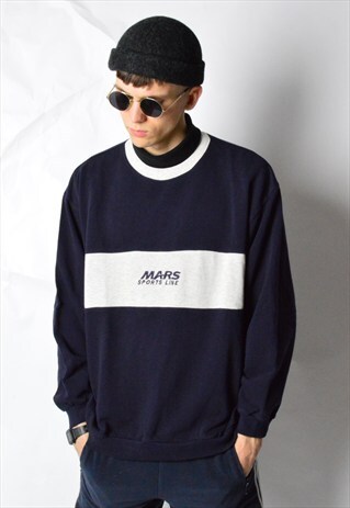 VINTAGE 90S COLOUR BLOCK EMBROIDERED SWEATSHIRT