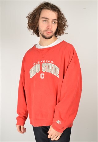 VINTAGE STARTER OHIO STATE SWEATSHIRT IN RED