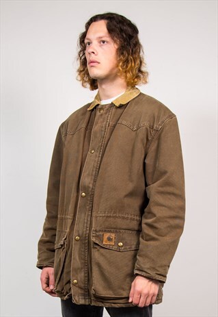 90'S VINTAGE BEIGE CARHARTT CHORE STYLE JACKET