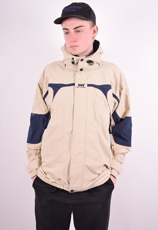 HELLY HANSEN MENS VINTAGE JACKET SMALL BEIGE 90'S