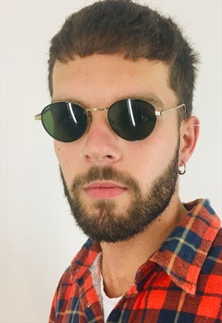 Vintage Lennon Gold Metal Sunglasses