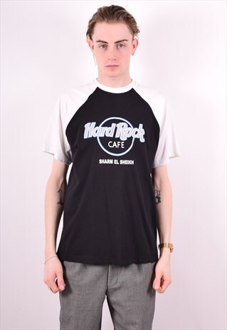 HARD ROCK CAFE MENS VINTAGE T-SHIRT TOP SMALL BLACK 90S