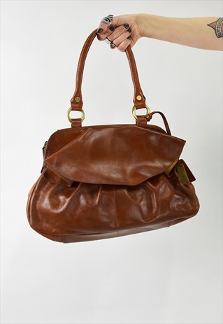 VINTAGE 90S JASPER CONRAN SHOULDER/HOBO BAG WITH FRILL