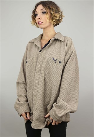 VINTAGE 90S OVERSIZED PUMA FLEECE SHIRT