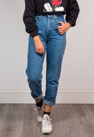90'S RETRO BLUE DENIM MOM STYLE LEVI'S HIGH WAIST JEANS