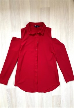 Red Cut Out Blouse
