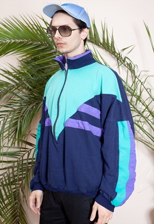 OLD SCHOOL D'N'B ZIP-UP, FUNNEL NECK COLLAR TRACKSUIT JACKET