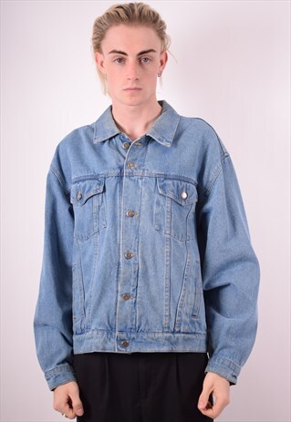 WRANGLER MENS VINTAGE DENIM JACKET LARGE BLUE 90S