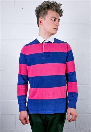 VINTAGE RALPH LAUREN STRIPED RUGBY POLO SHIRT