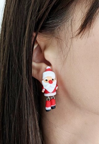 CHRISTMAS THEME EARRINGS SANTA WEAR TWO WAY STUD OR HANGING