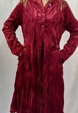 90's Vintage Balu Jacket Red Velvet Longline 