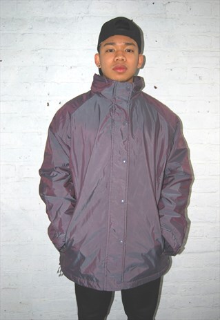 WINTER RAINCOAT WITH FLEECE LINING (1990'S/CANDY PURPLE)