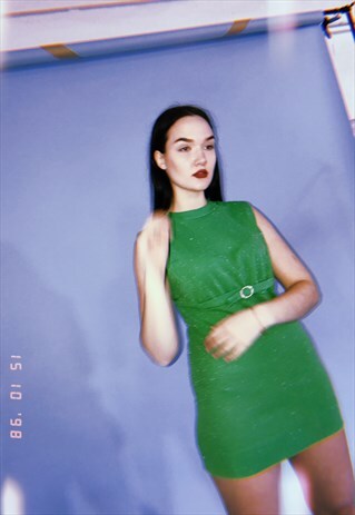 VINTAGE 60'S RETRO MOD SHIMMER PARTY MINI DRESS