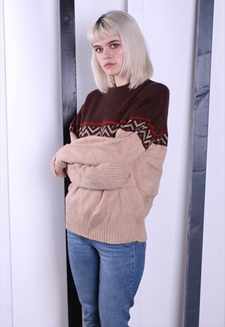 VINTAGE 90S PATTERNED JUMPER. OVERSIZED.