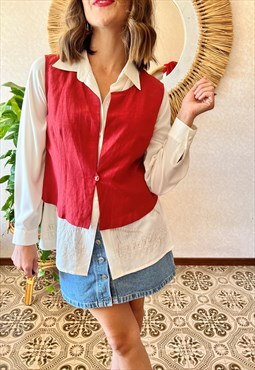 1970's vintage red cropped vest