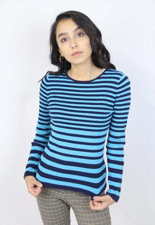 VINTAGE RALPH LAUREN BLUE STRIPED TOP