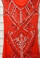 VINTAGE Y2K DRESS SEQUIN RED SIZE 6-8