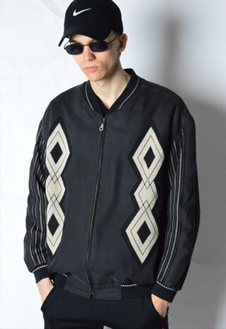 VINTAGE 90S BLACK BOMBER JACKET