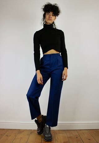 VINTAGE 80S HIGH WAISTED CROPPED TROUSERS