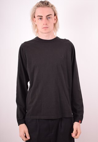 THE NORTH FACE MENS VINTAGE TOP LONG SLEEVE SMALL BLACK 90S