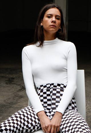 CHECKERBOARD VELVET FLARES