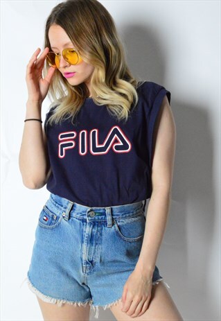 VINTAGE 90S NAVY BLUE FILA VEST