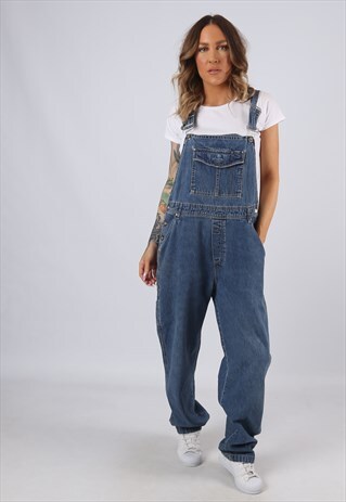 DENIM DUNGAREES VINTAGE BILL BLASS WIDE TAPERED UK 14 (BJBN