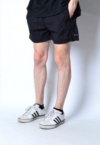 VINTAGE 90S BLACK REEBOK SHELL SPORTS SHORTS