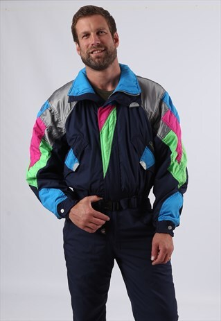 VINTAGE ELLESSE FULL SKI SUIT SPORTS UK S 36 - 38" (E2D)