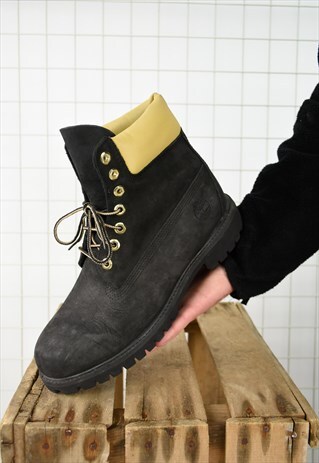 BLACK VINTAGE TIMBERLAND WORK BOOTS