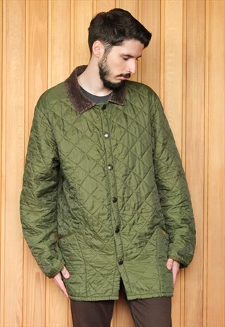 VINTAGE 1990S GREEN BARBOUR QUILTED COAT