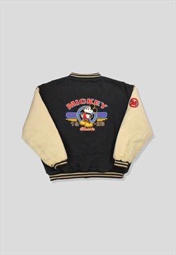 Vintage 90s Disney Mickey Mouse Embroidered Bomber Jacket