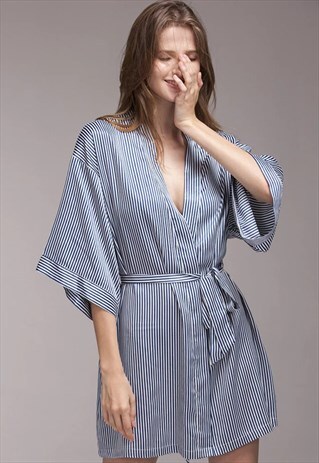 BLUE STRIPED ROBE